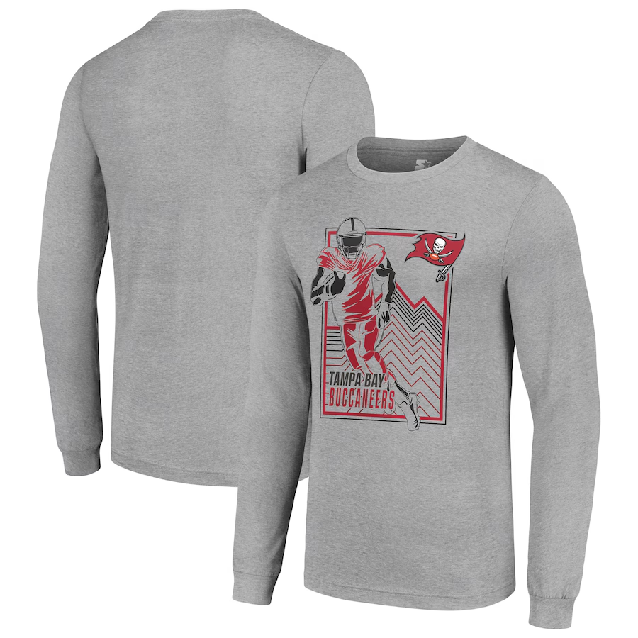 Men Tampa Bay Buccaneers grey 2024 NFL Long sleeve T Shirts->nfl t-shirts->Sports Accessory